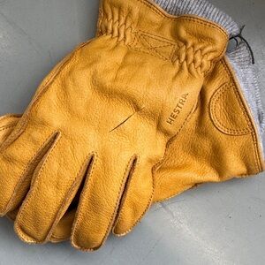 HESTRA Gloves Deerskin Primaloft Rib - Natural Yellow Men Size 9